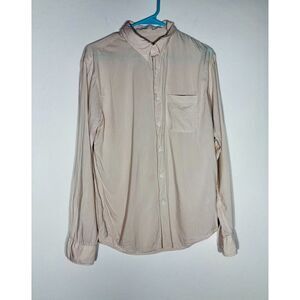 Abercrombie & Fitch Woman's  Button‑Up Shirt Size M Light Beige Cotton Casual